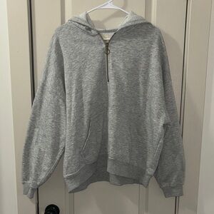 Social Scene Women's Light Heather Gray Quarter Zip Hoodie XL